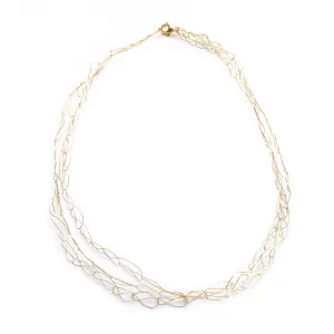 Spun Gold Wire Cloud Necklace