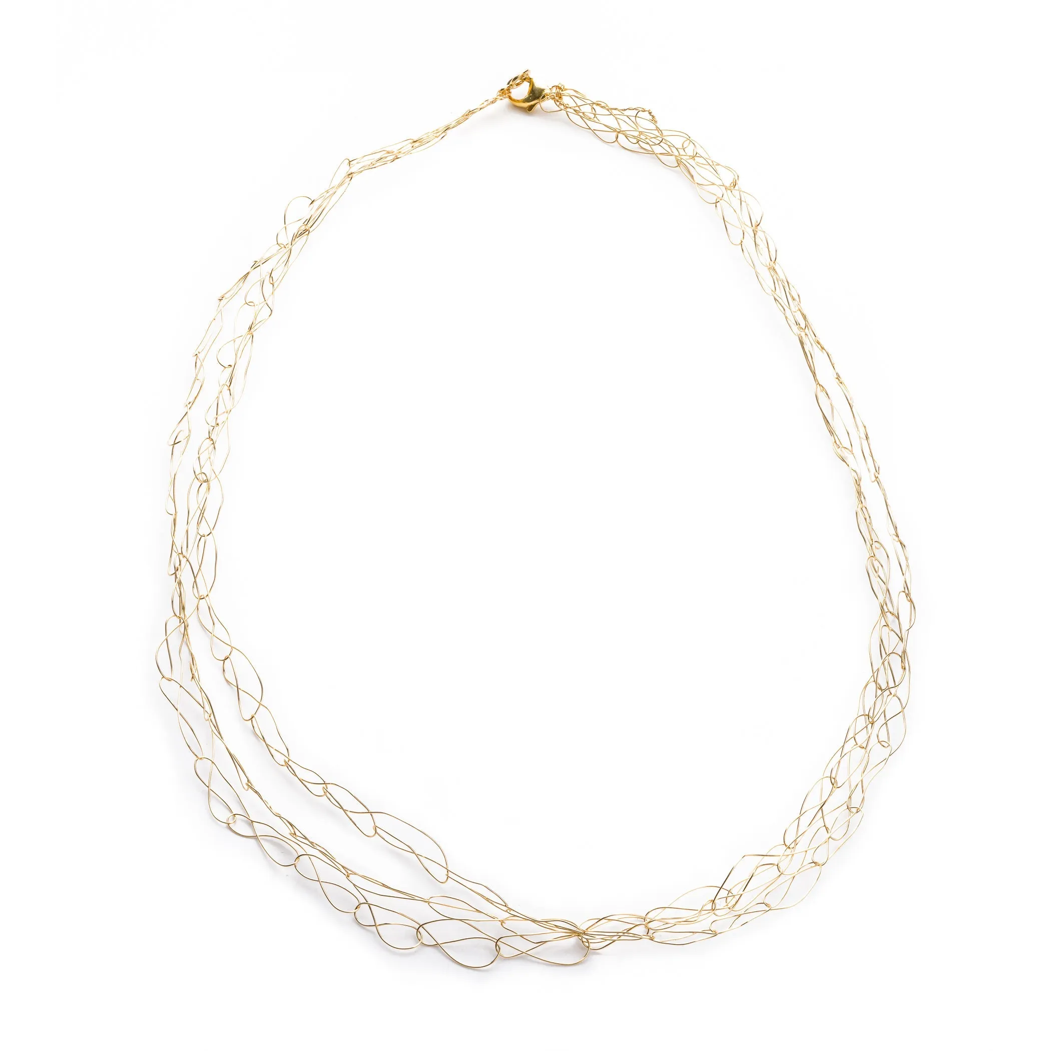 Spun Gold Wire Cloud Necklace