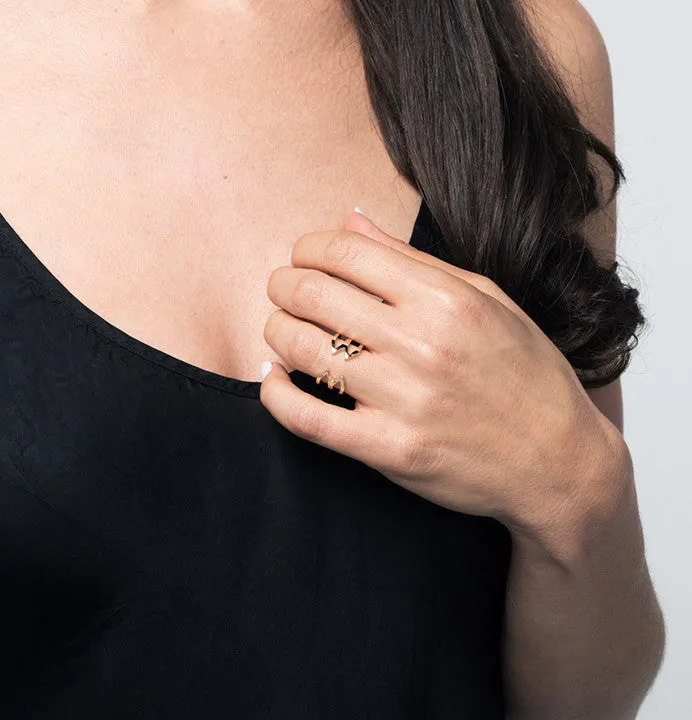 Stacked Dagger Ring | Black Gold