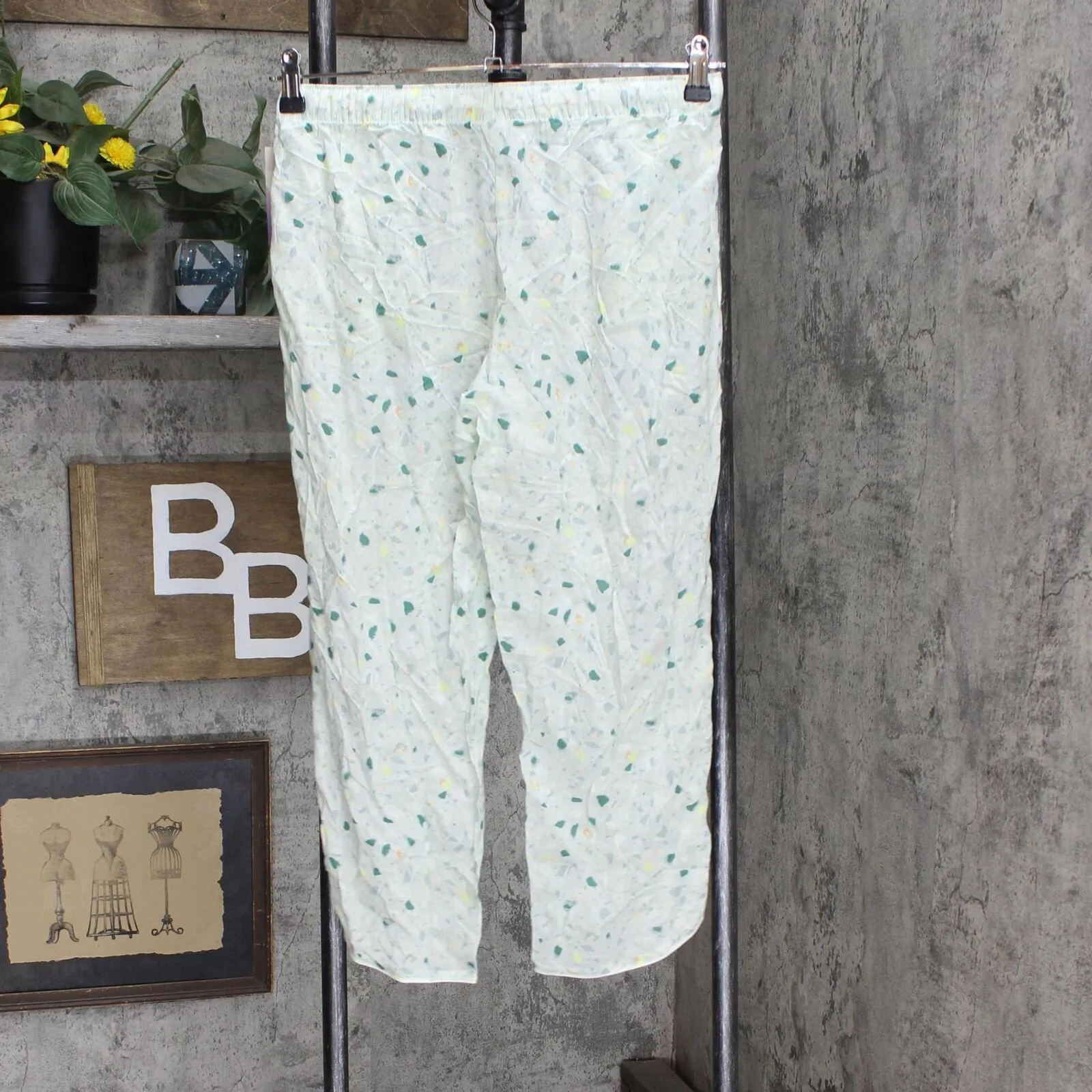 Stars Above Women's Terrazzo Print Simply Cool Crop Pajama Pants Blue XS