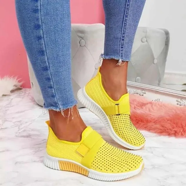 StrideAlign™ | Women's Slip-On Sneakers | Velcro Closure, Posture Support & Breathable Design
