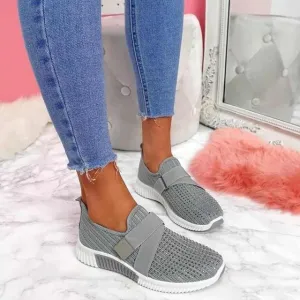 StrideAlign™ | Women's Slip-On Sneakers | Velcro Closure, Posture Support & Breathable Design