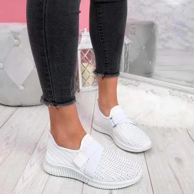 StrideAlign™ | Women's Slip-On Sneakers | Velcro Closure, Posture Support & Breathable Design