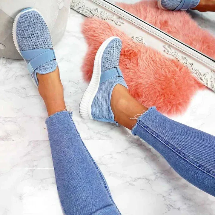 StrideAlign™ | Women's Slip-On Sneakers | Velcro Closure, Posture Support & Breathable Design