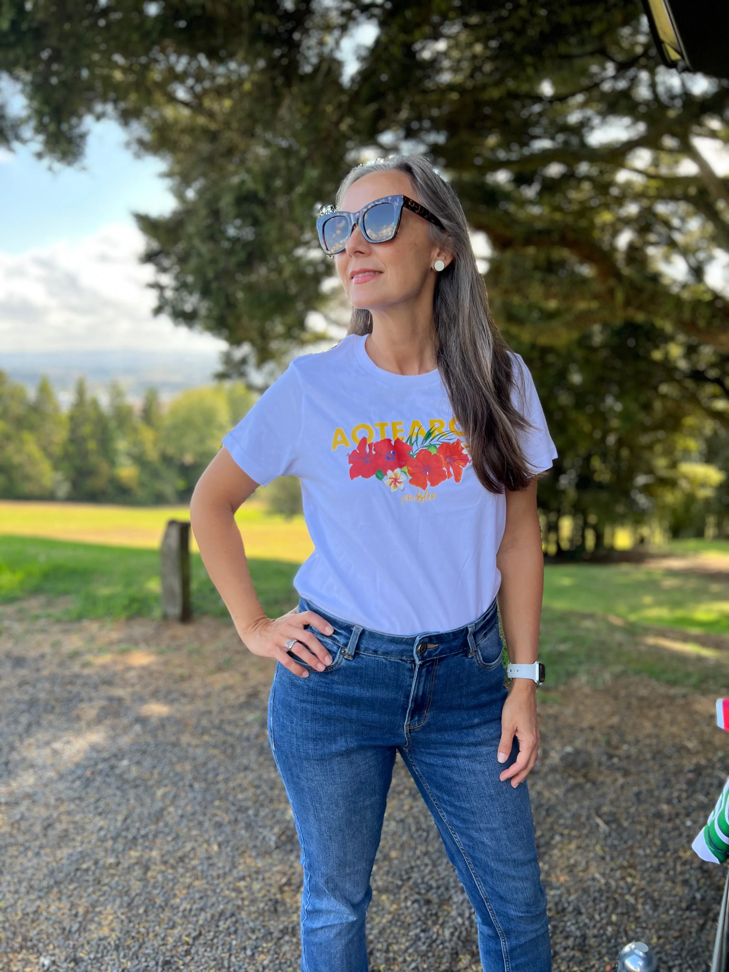St.Tropez - women's printed t-shirt - navy