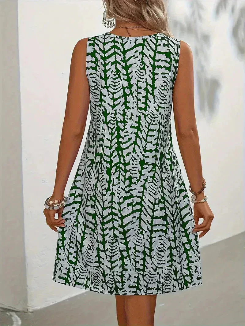 Summer Breeze™ | Women's Printed Sleeveless Mini Dress | Lightweight, Breathable Fabric for Effortless Style