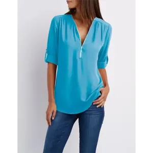 Susannah® | Comfortable women's blouse with half zip
