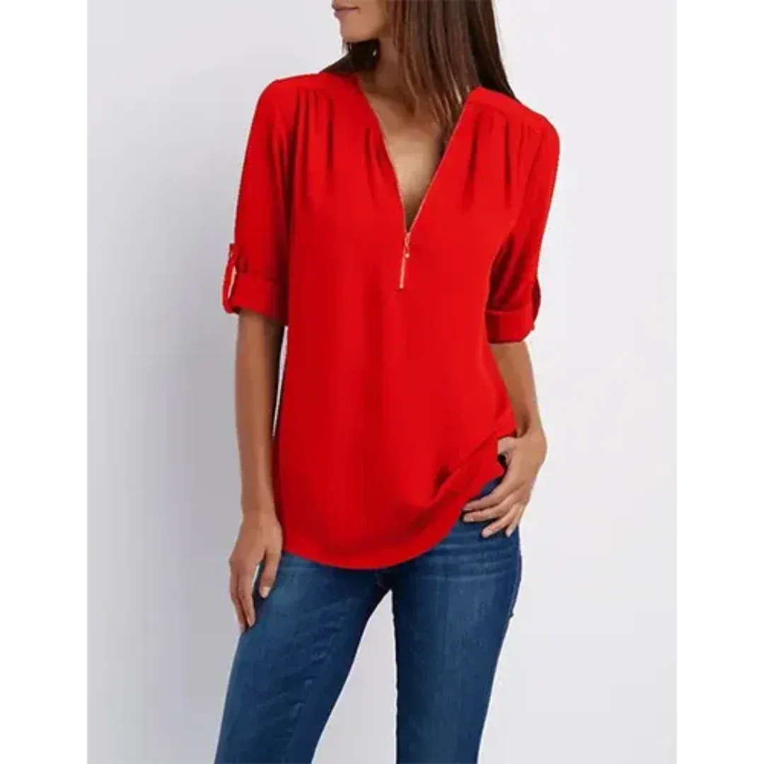Susannah® | Comfortable women's blouse with half zip