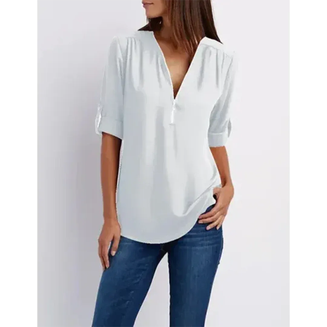 Susannah® | Comfortable women's blouse with half zip