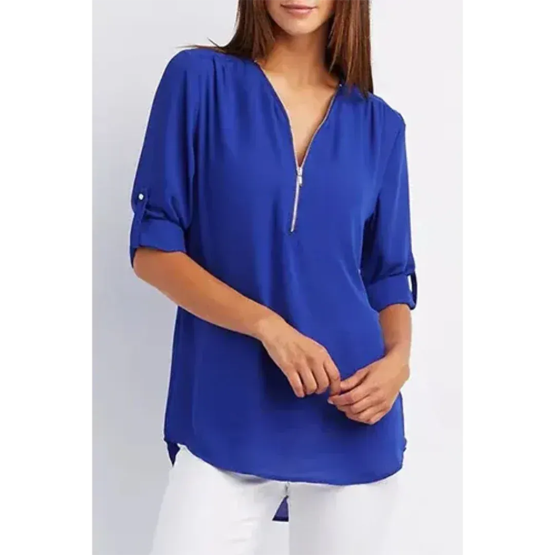 Susannah® | Comfortable women's blouse with half zip