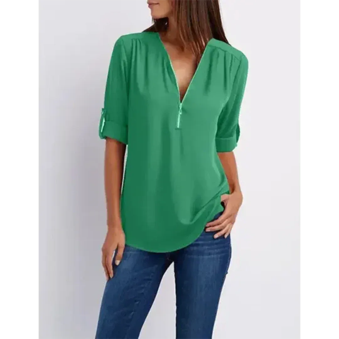 Susannah® | Comfortable women's blouse with half zip