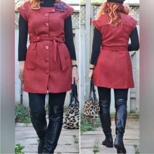 TABITHA ANTHROPOLOGIE Blustery Days Vest Wool Jacket Vest Tunic Women's Size 8