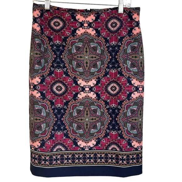 Talbots Womens Paisley Pencil Skirt career professional office church Size 6