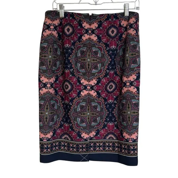 Talbots Womens Paisley Pencil Skirt career professional office church Size 6