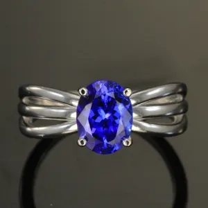 Tanzanite Ring in 14kt White Gold 1.96 Carat