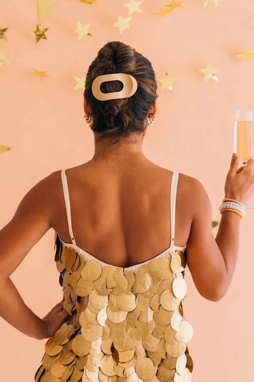 TELETIES | Large Flat Round Hair Clip {Champagne Toast}