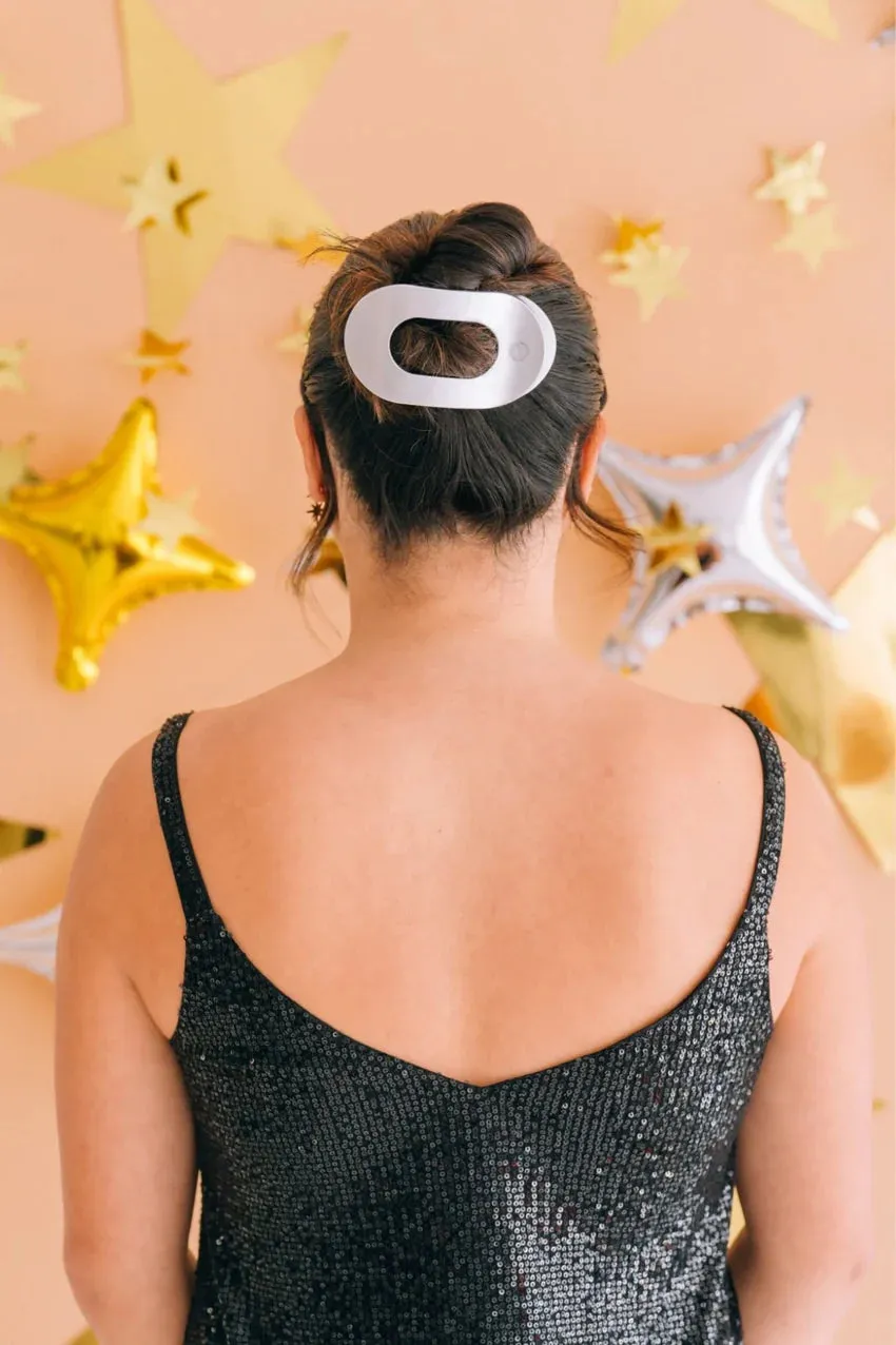 TELETIES | Large Flat Round Hair Clip {Disco Daydream}