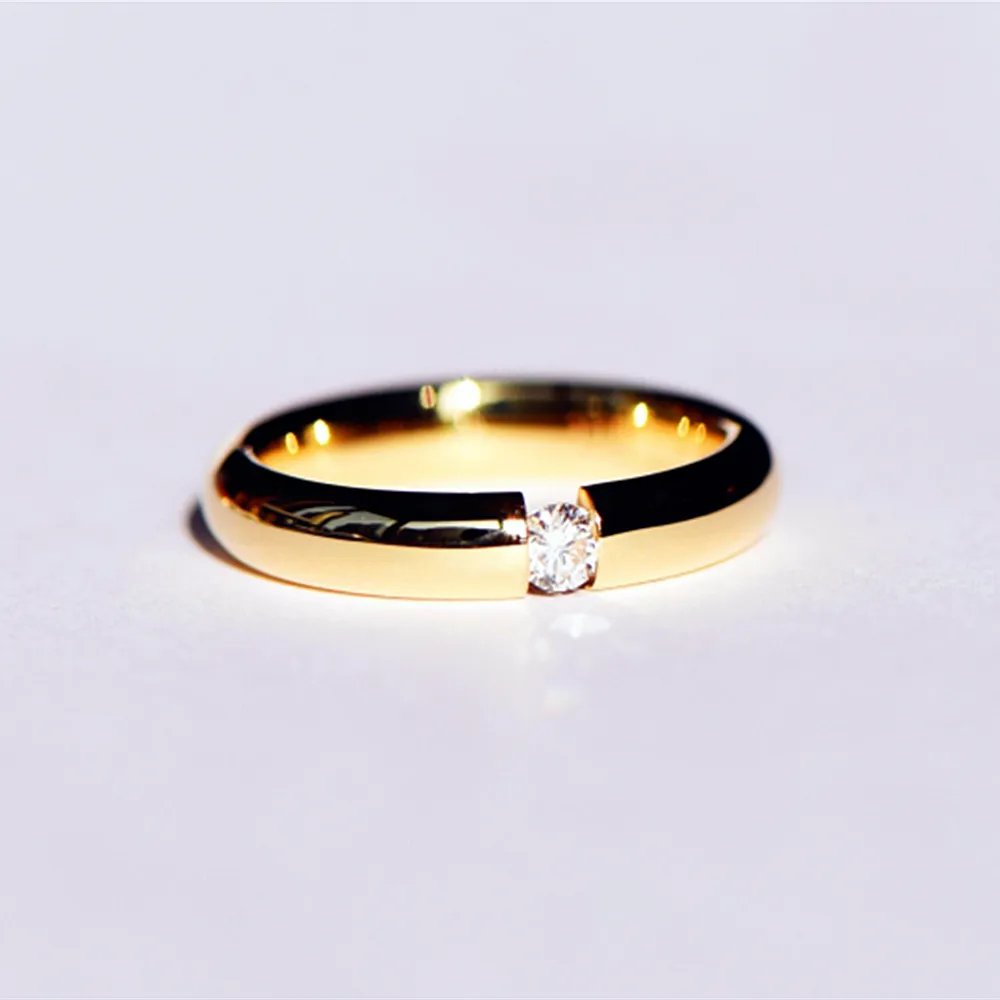 Tension Set Diamond Couples Wedding Ring