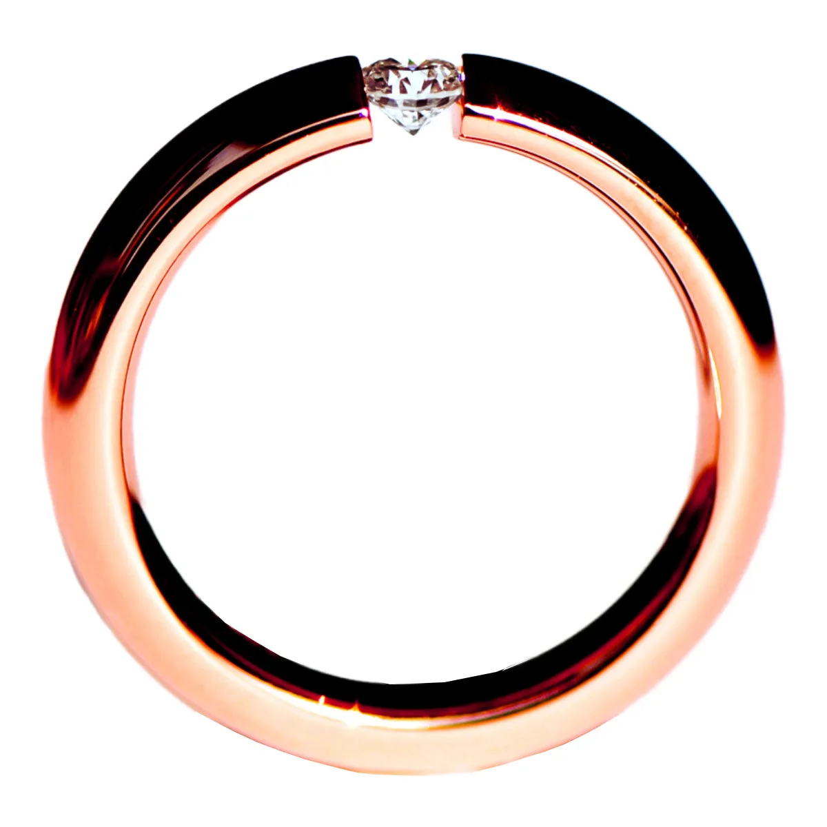 Tension Set Diamond Couples Wedding Ring