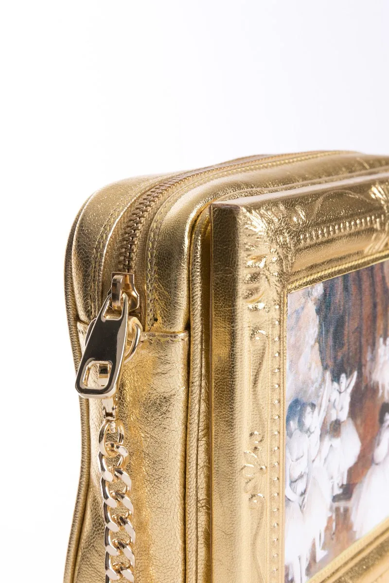 The Ballet Class Framed Gold Leather Bag