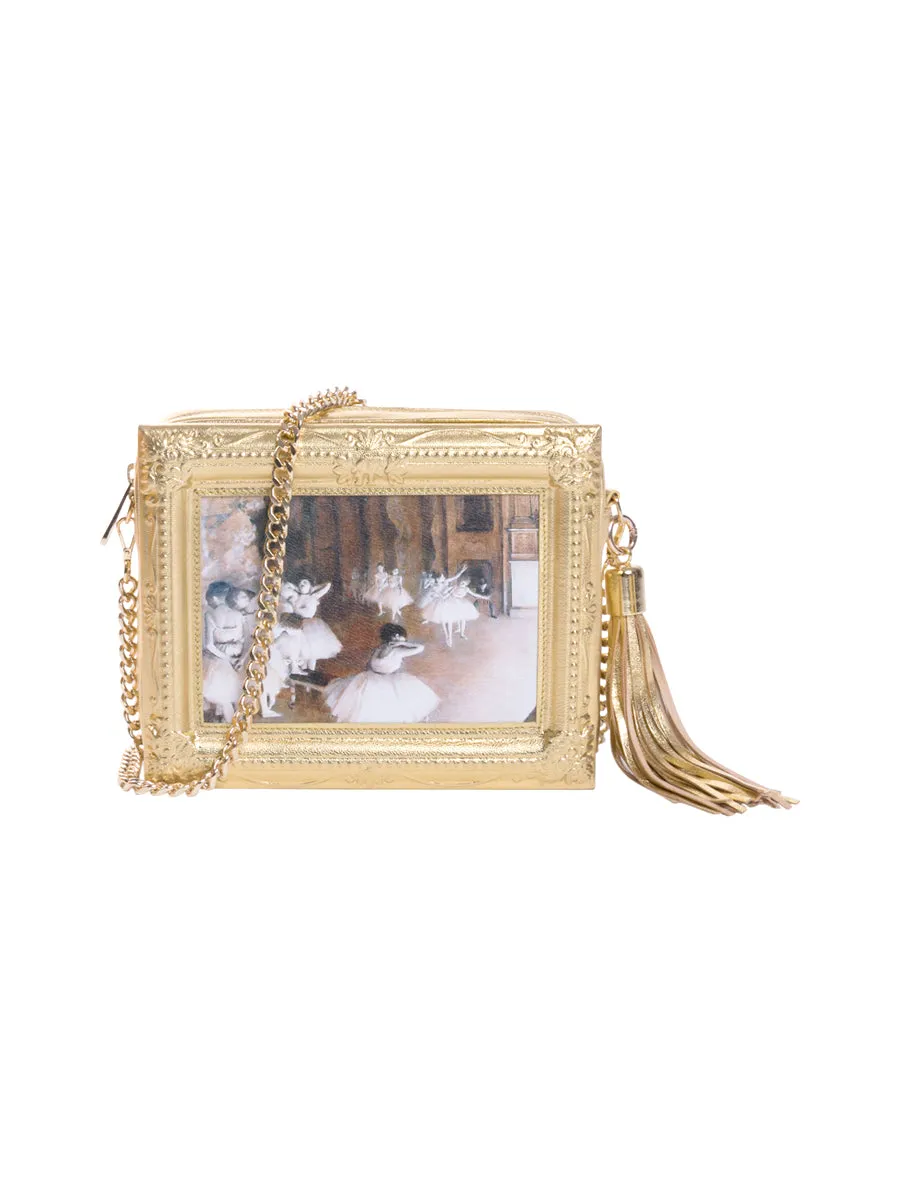 The Ballet Class Framed Gold Leather Bag