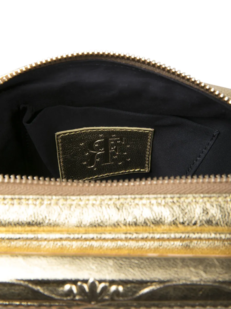 The Ballet Class Framed Gold Leather Bag
