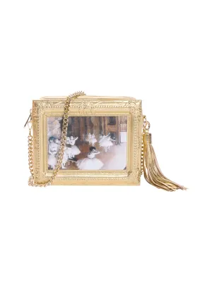 The Ballet Class Framed Gold Leather Bag