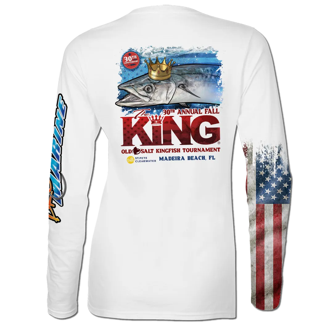 The KING - Fall 2023 - Women's Long Sleeve V-Neck Performance Shirt - White