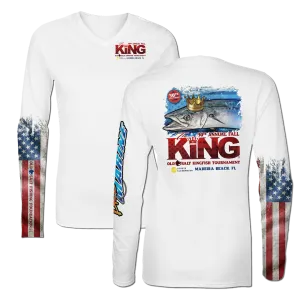 The KING - Fall 2023 - Women's Long Sleeve V-Neck Performance Shirt - White