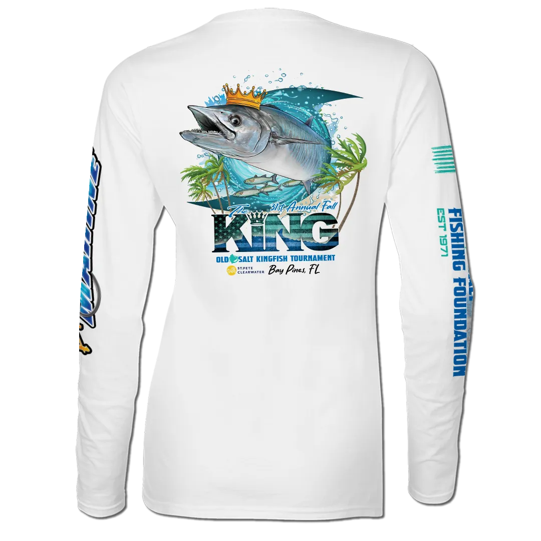 The KING - Fall 2024 - Women's Long Sleeve V-Neck Performance Shirt - White