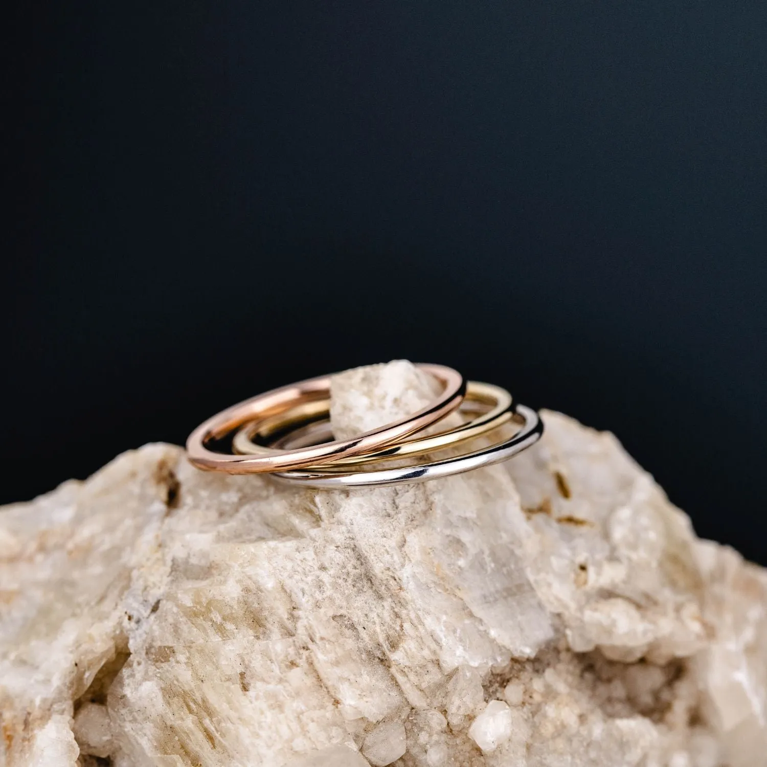 The Meridian | 1mm Women's Rose Gold Stacking Ring
