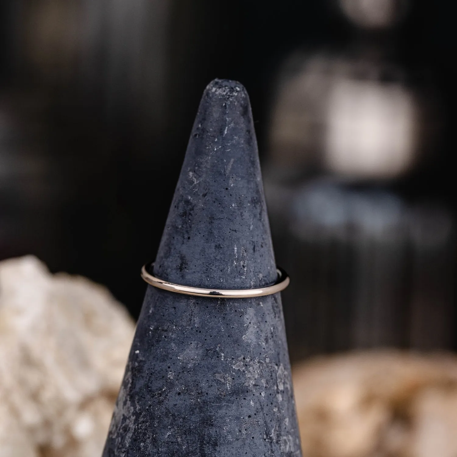 The Meridian | 1mm Women's White Gold Stacking Ring