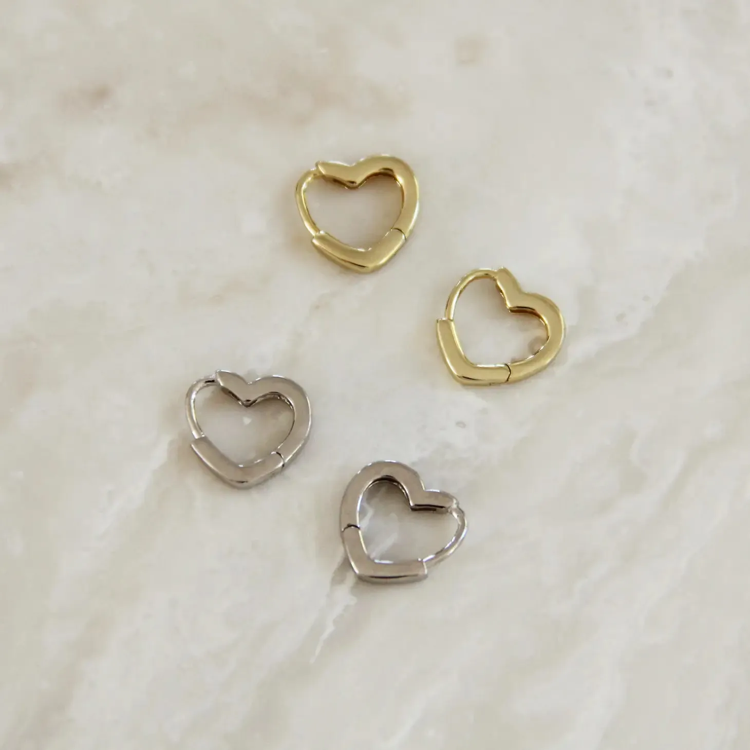 The Open Heart Hoops - Silver
