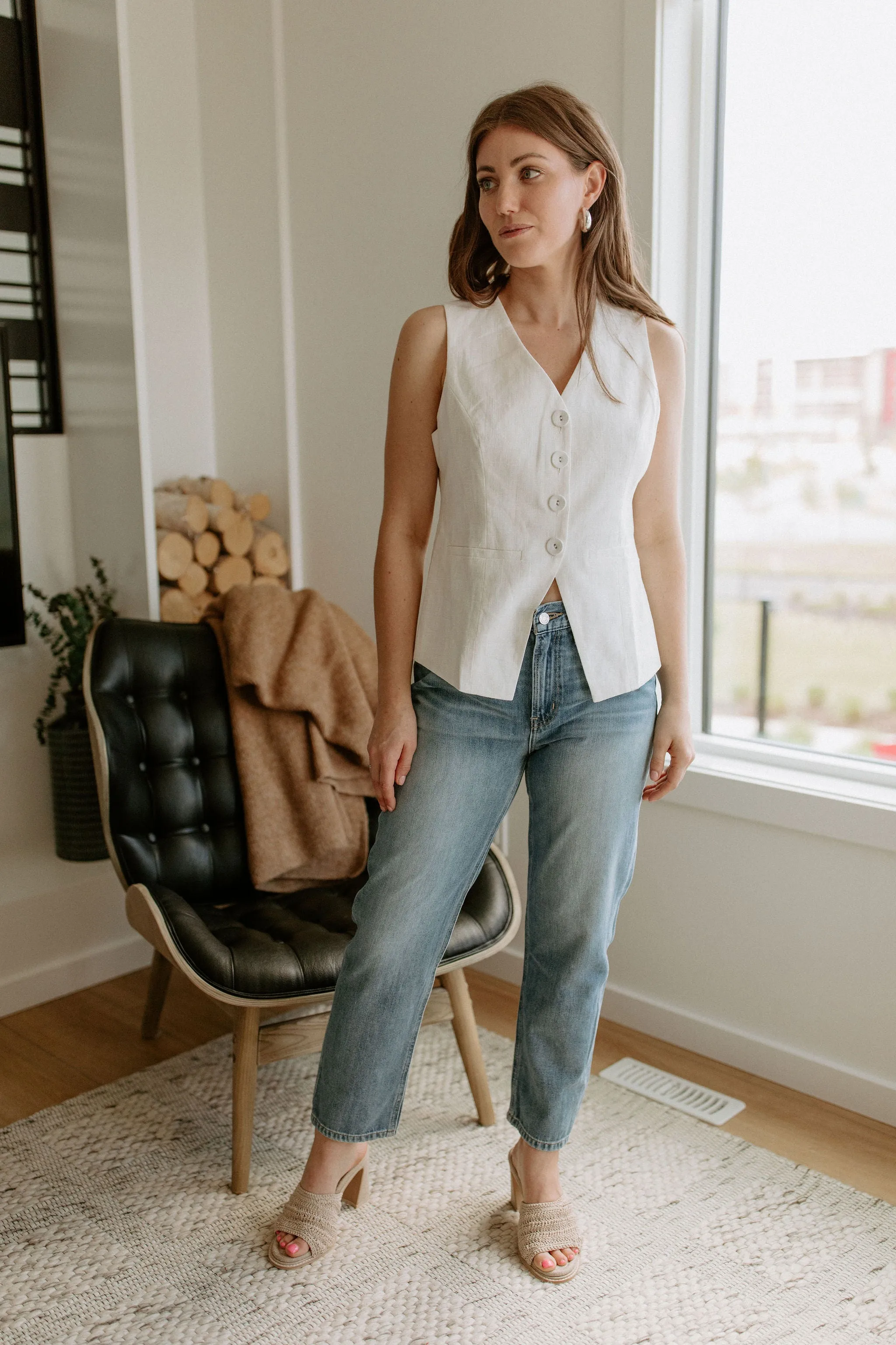 The Silvie Vest by Heartloom - Eggshell