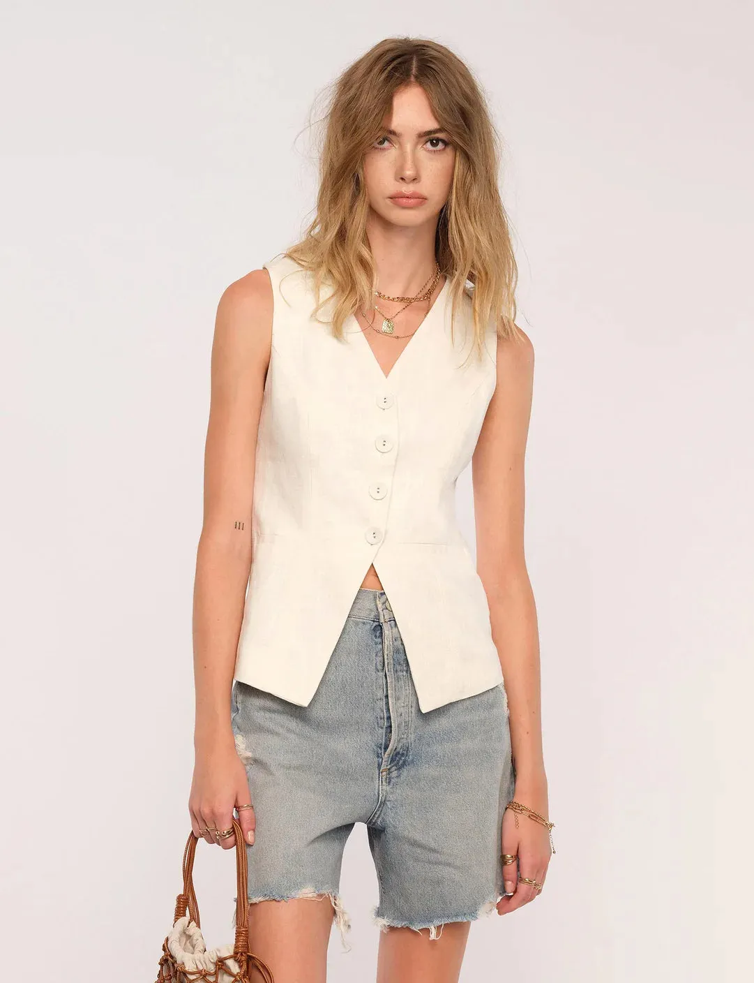 The Silvie Vest by Heartloom - Eggshell