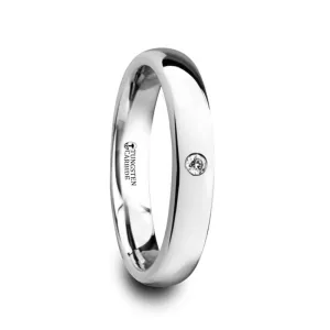 Thorsten GALE Polished & Domed Tungsten Carbide Wedding Ring Diamond 4mm-6mm Band