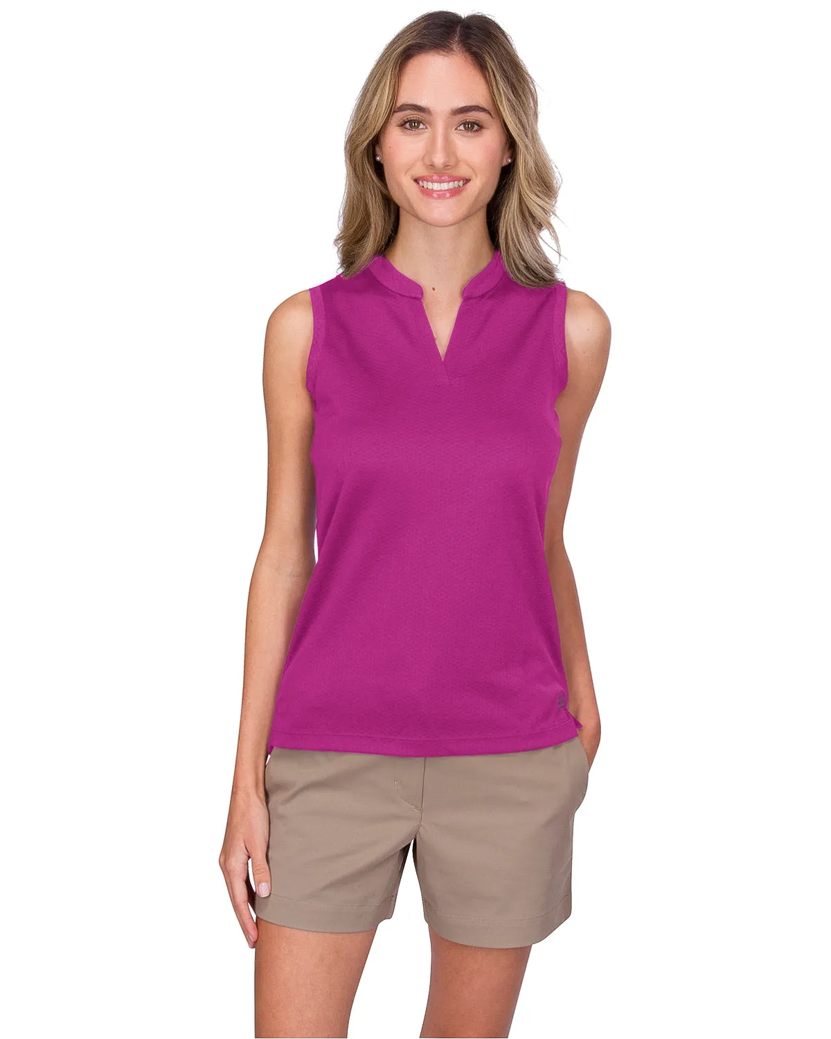 Three Sixty Six Womens Quick Dry Polo Shirt - Sleeveless and Collarless Golf Shirts w/ 4-Way Stretch Fabric and UV Protection