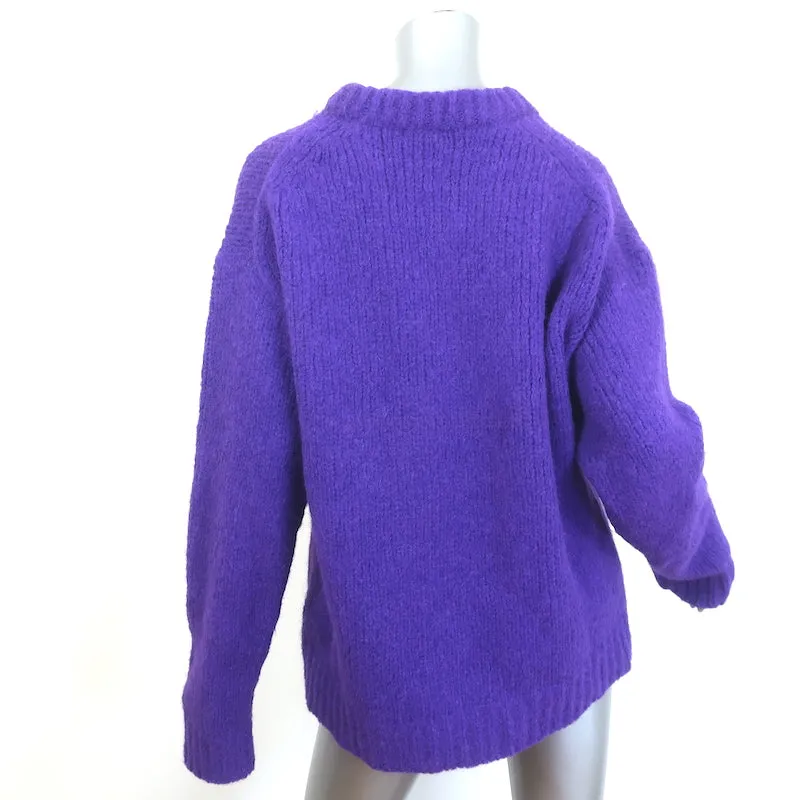 Tibi Airy Alpaca Crewneck Pullover Sweater Purple Size Medium