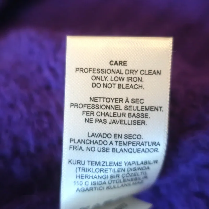 Tibi Airy Alpaca Crewneck Pullover Sweater Purple Size Medium