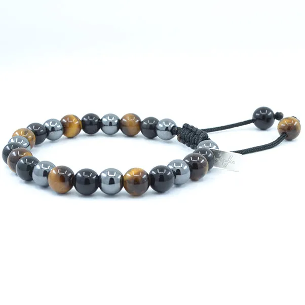 Tiger's Eye, Obsidian, Hematite