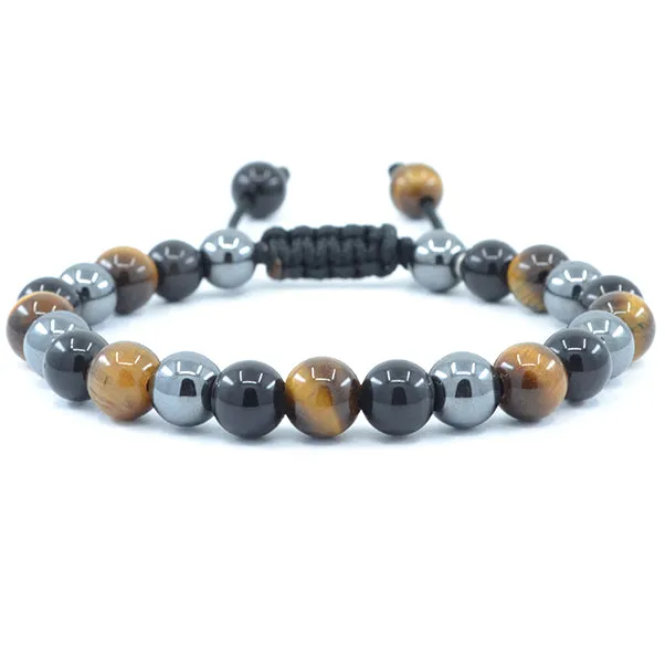 Tiger's Eye, Obsidian, Hematite