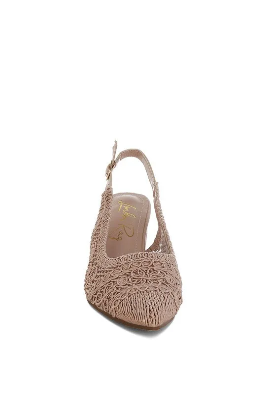 Tolina Woven Design Slingback Sandals