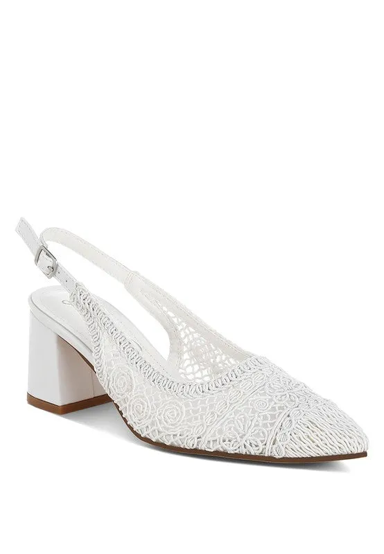 Tolina Woven Design Slingback Sandals