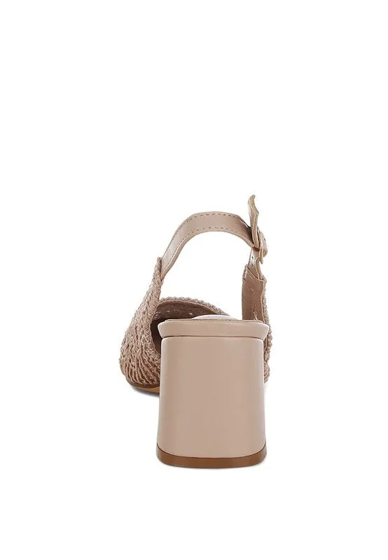 Tolina Woven Design Slingback Sandals