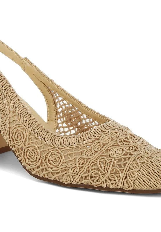 Tolina Woven Design Slingback Sandals