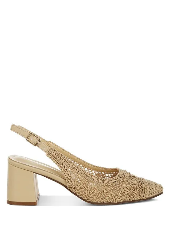 Tolina Woven Design Slingback Sandals