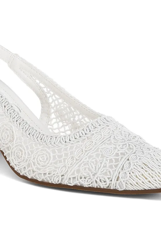 Tolina Woven Design Slingback Sandals