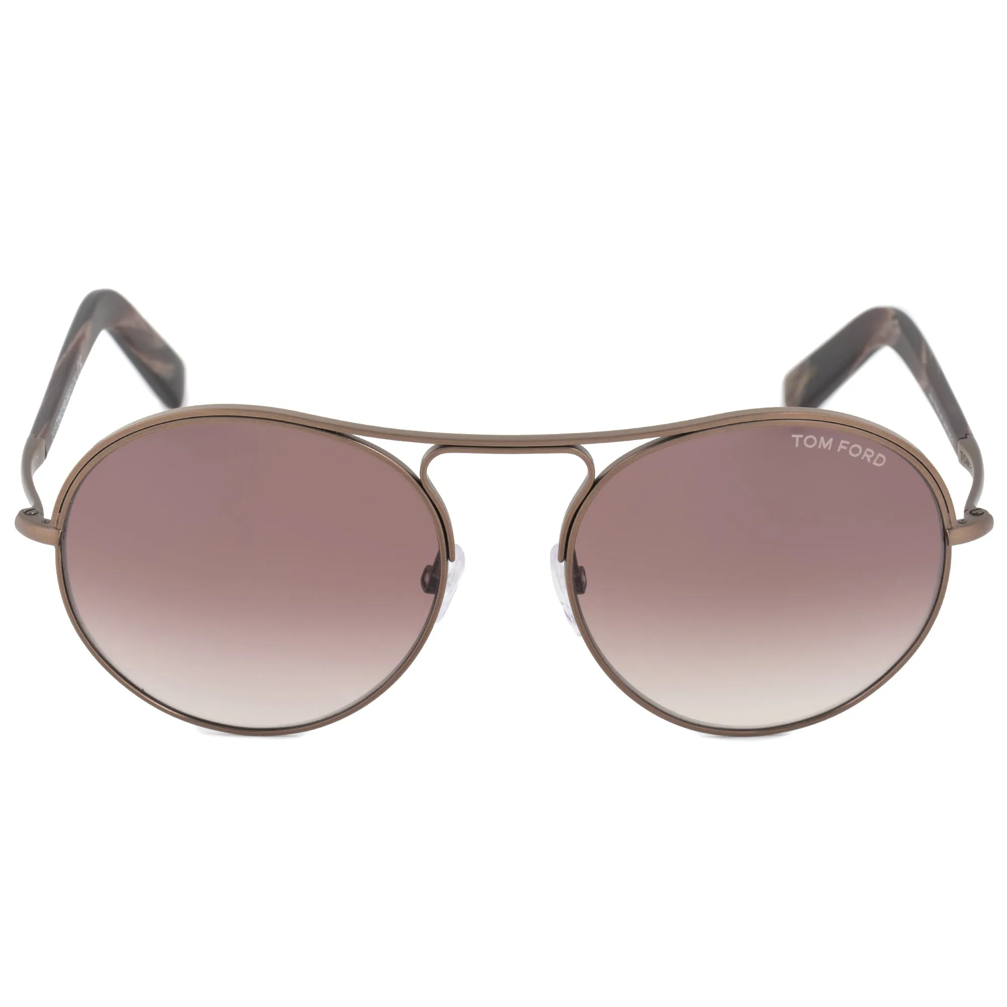 Tom Ford Jessie Women's Round Sunglasses FT0449 49T 54 | Matte Antique Brown Frame | Burgundy Gradient Lens