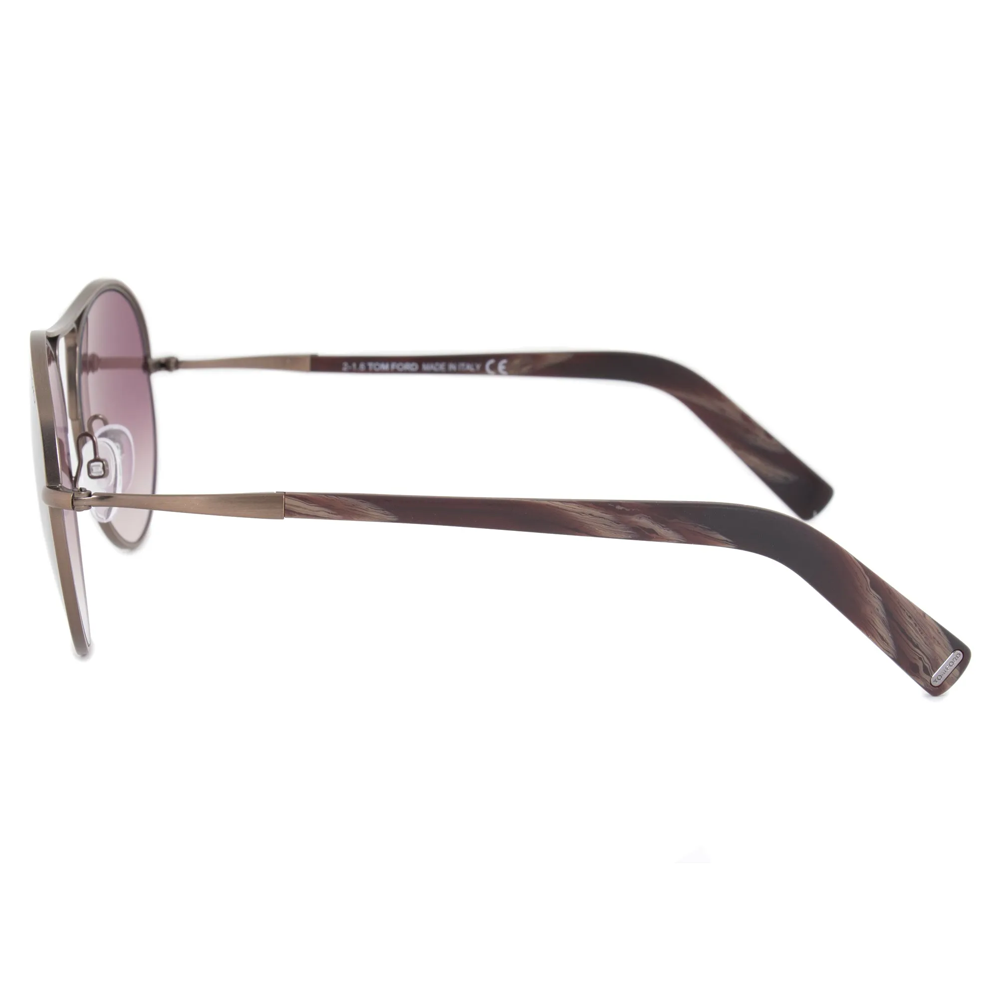 Tom Ford Jessie Women's Round Sunglasses FT0449 49T 54 | Matte Antique Brown Frame | Burgundy Gradient Lens