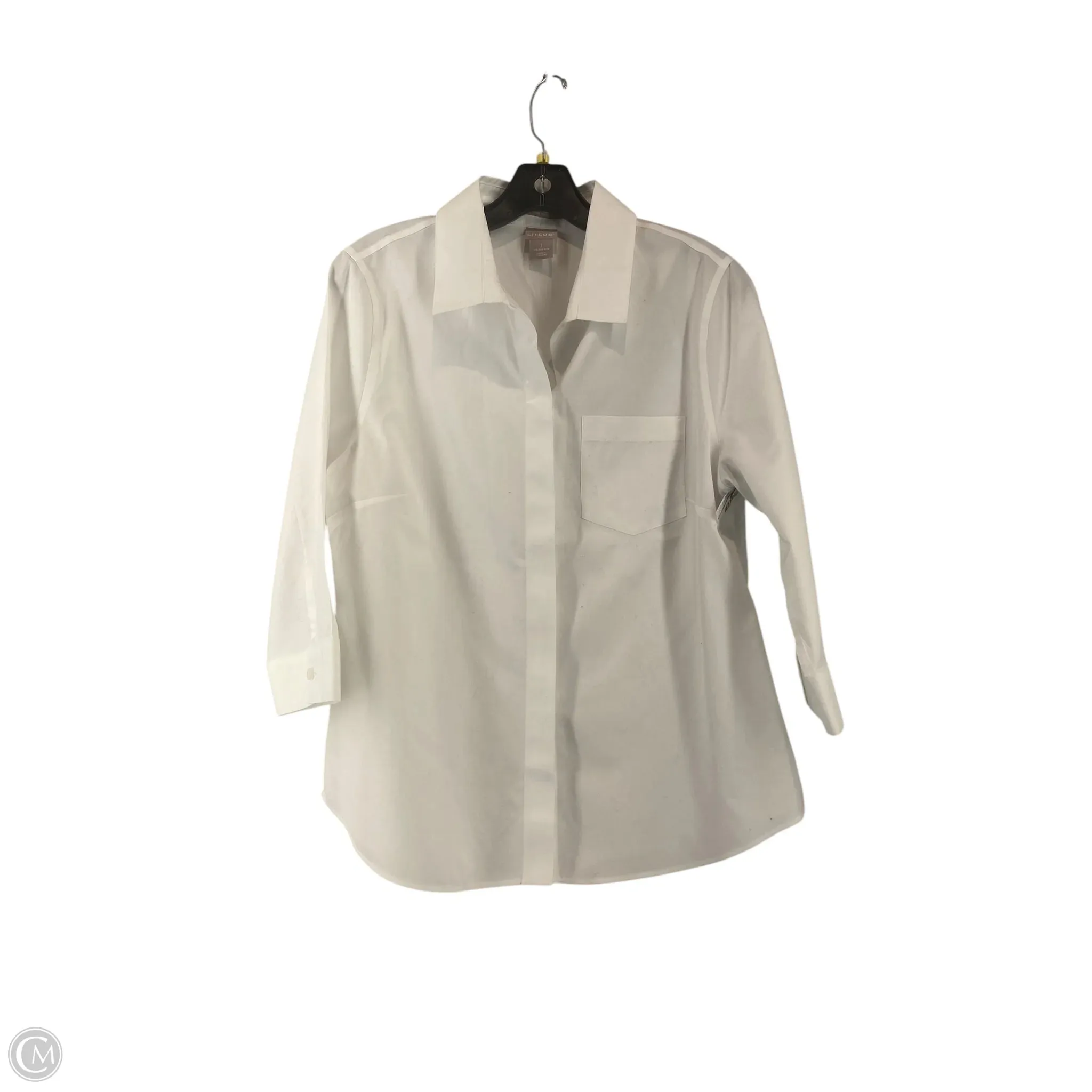 Top Long Sleeve By Chicos In White, Size: S